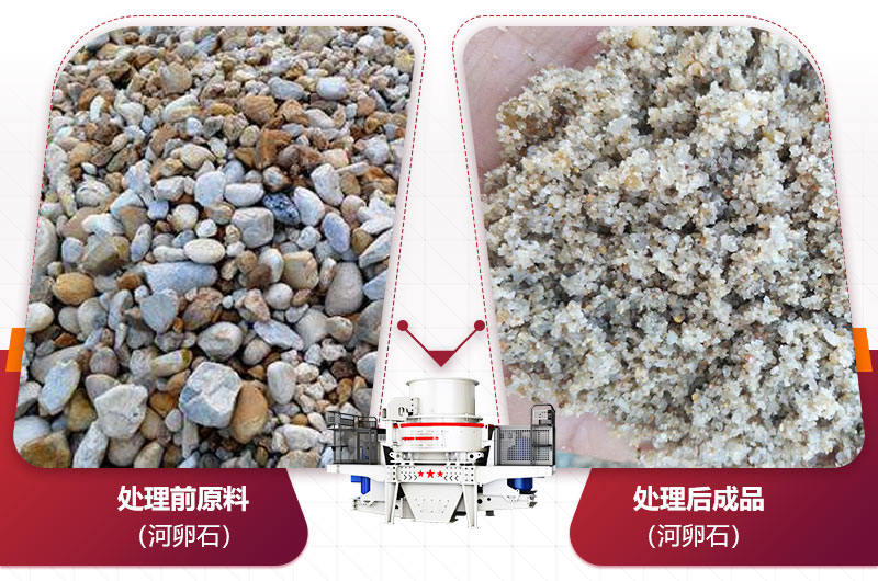 河卵石制砂前后 河卵石制砂前后
