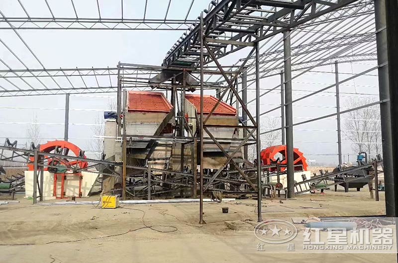 河南客戶水輪洗沙機現場圖 河南客戶水輪洗沙機現場圖